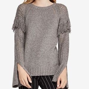 BCBGeneration Cotton Fringe-Trim Sweater